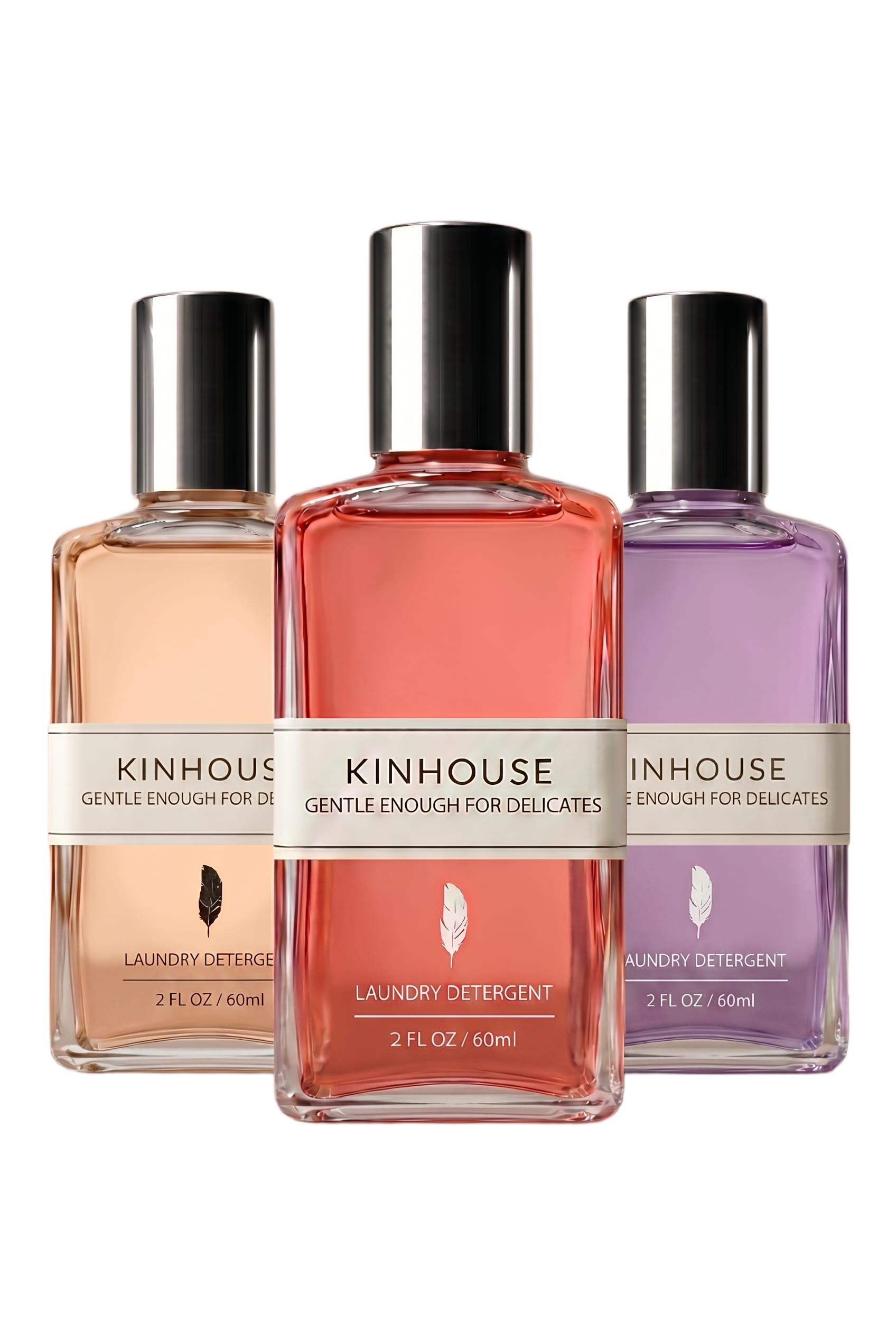 KINHOUSE Travel Detergent Trio - Three 2oz Travel Bottles