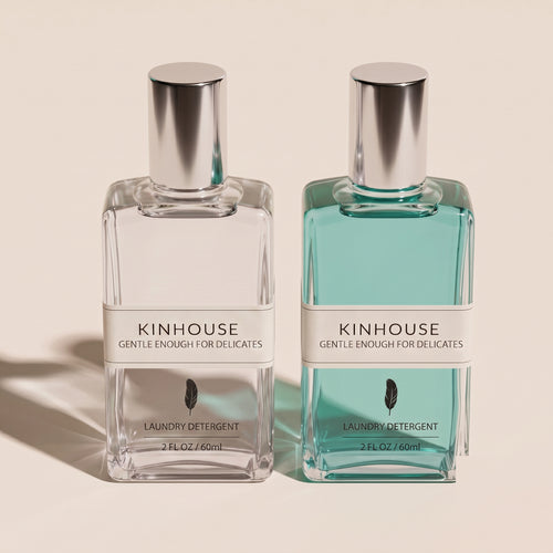KINHOUSE Vanilla & Cream Duo, two 60ml laundry detergent bottles